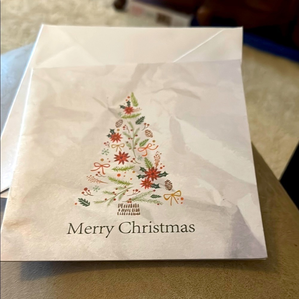 Merry Christmas 3D Blank Holiday Card Sealed Tree gifts presents